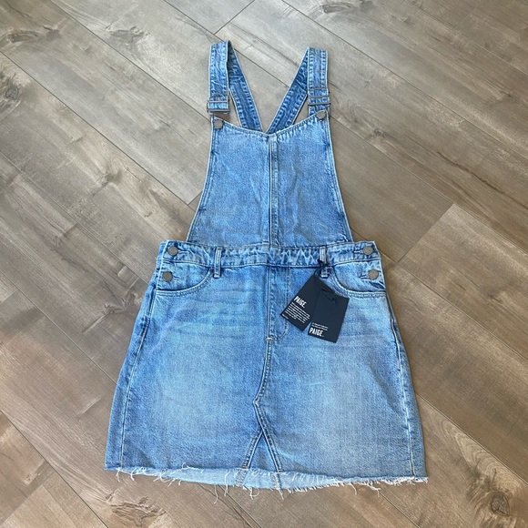 NWT Paige Retta Overall Denim Short Dress Size 27 - Picture 4 of 12